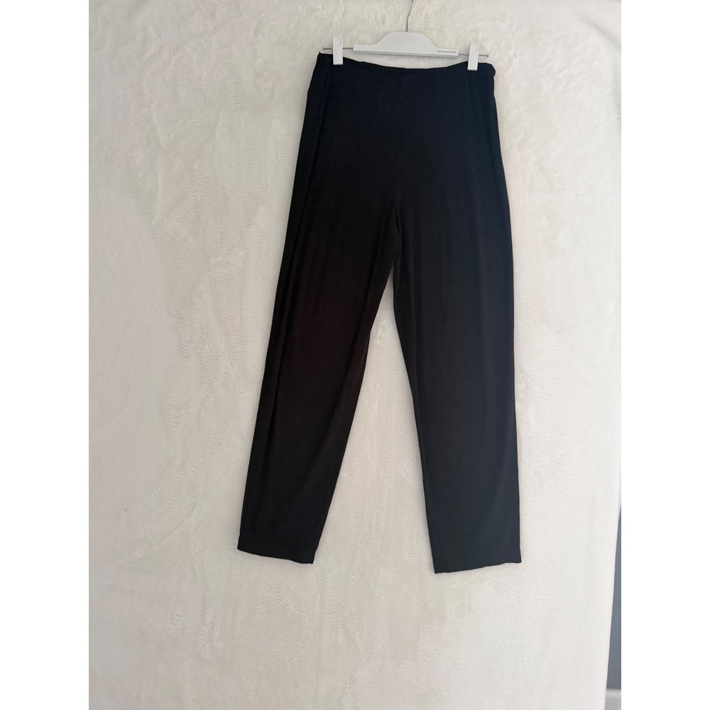 J. Jill‎ Black Stretch Knit Straight Leg Pants Womens Medium Elastic Waist Rayon